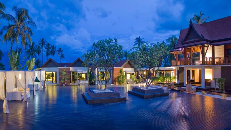 Thailand, Khanom, Aava Resort & Spa, Garden Evening