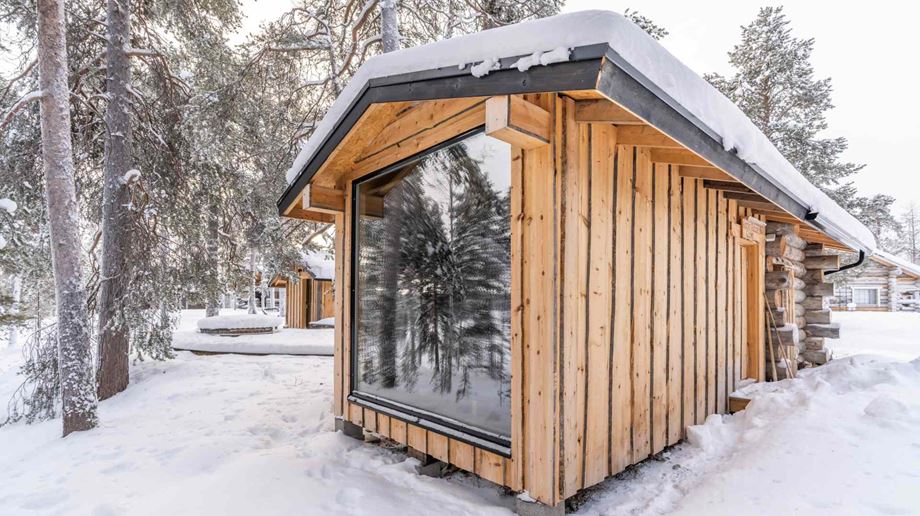 Finland, Finske Lapland, Nellim Wilderness Hotel, Artic Nature Cabin, Vinter, Sne