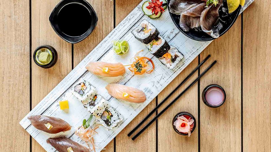 Restaurant Lime med sushi og japansk menukort