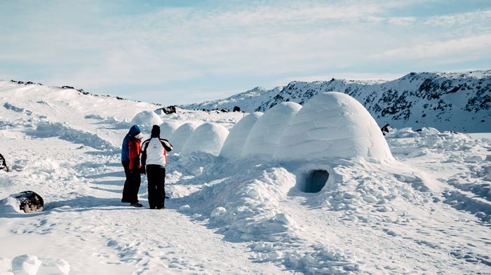 Grønland Ilulissat Iglo Lodge, Diskobugten, Snelandskab, Igloer, Natur 