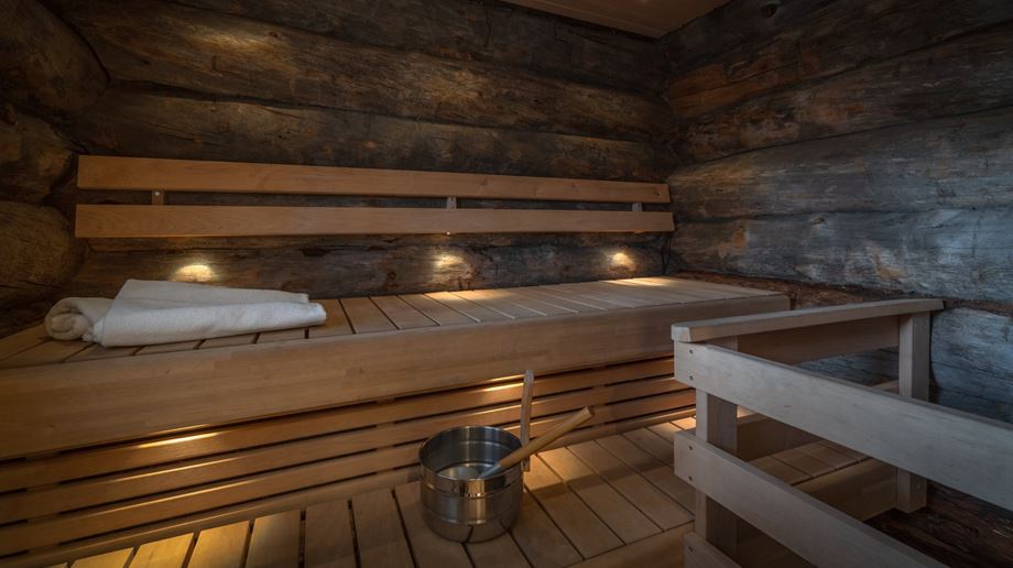Finland, Finske Lapland, Nellim Wilderness Hotel, Log Cabin, Sauna
