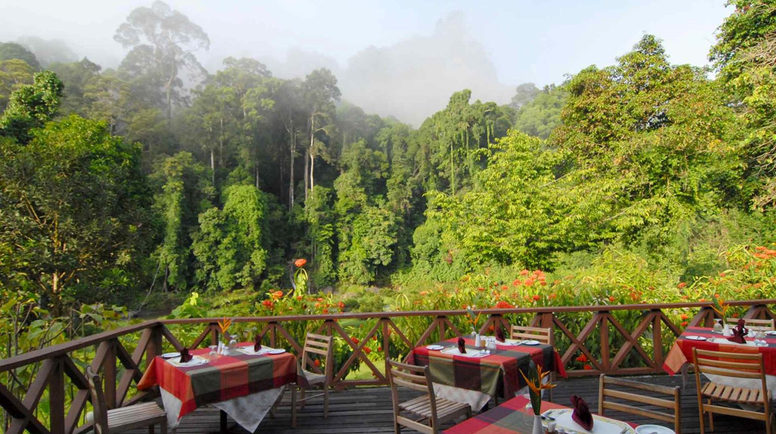 Malaysia, Borneo, Danum Valley Borneo Rainforest Lodge, Restaurant View