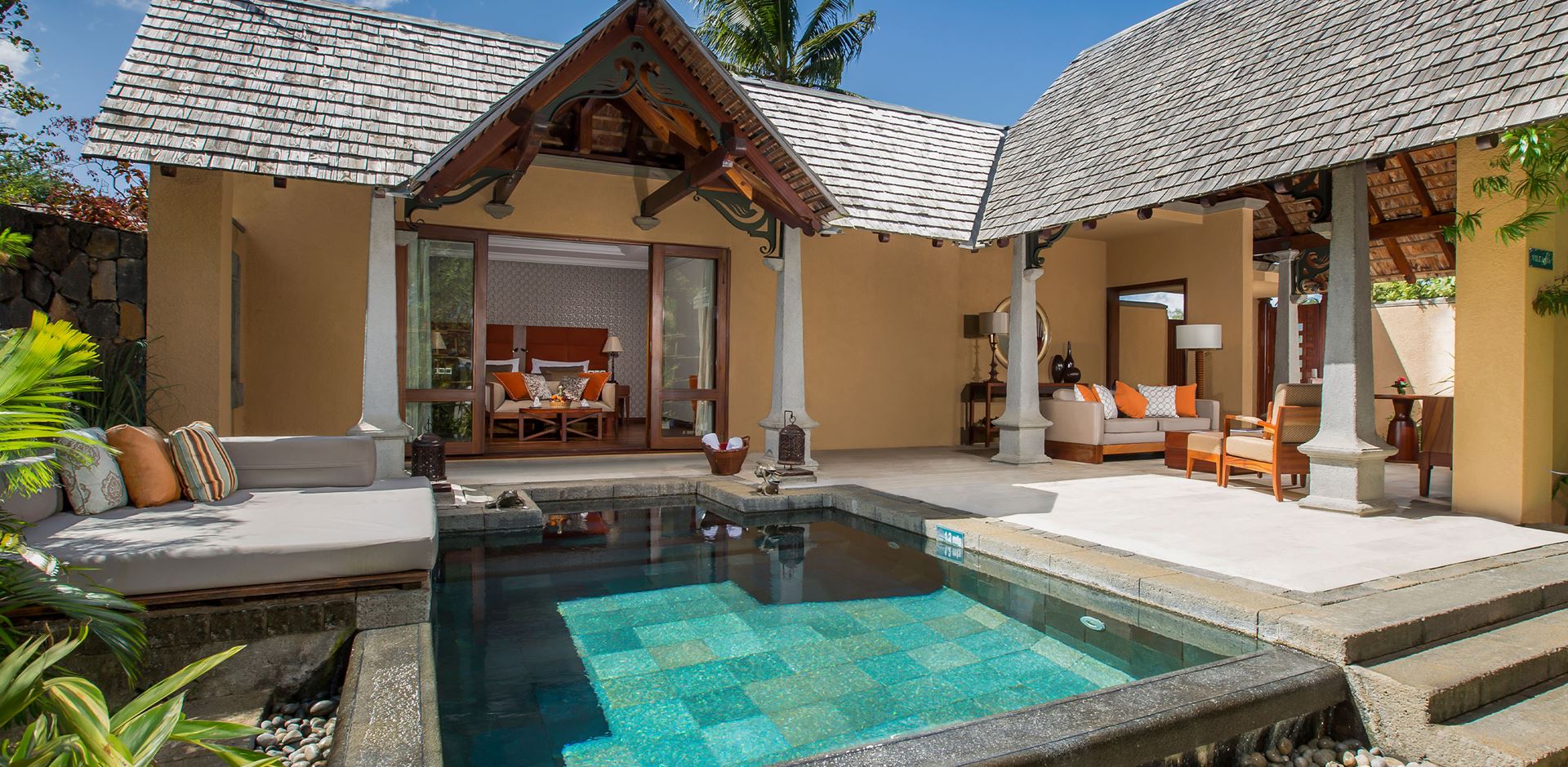 Rejser til Maurtius, Maradiva Villas Resort & Spa, Udendørsområdet i en Luxury Suite Pool Villa 