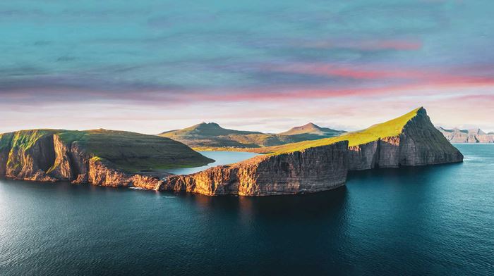 Færøerne, Sorvagsvatn, Lake Vagar, Atlanterhavet
