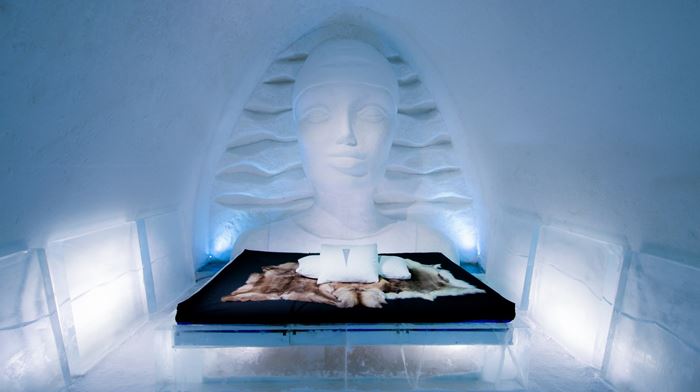 Sverige Lapland Icehotel Art Suite Icewoman