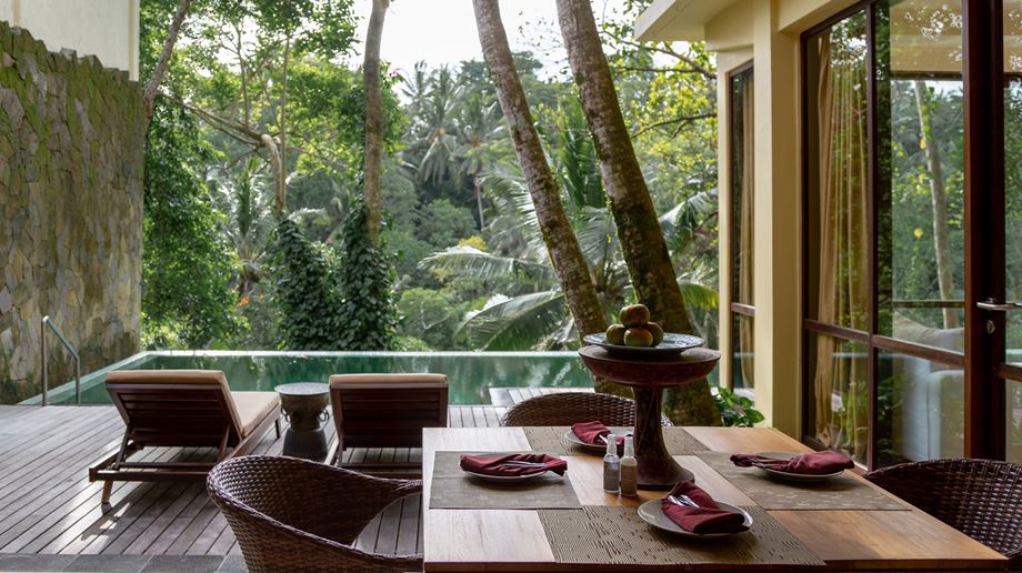 Indonesien Bali Ubud Komaneka Bisma, Family Duplex Pool Villa, Terrace Pool 