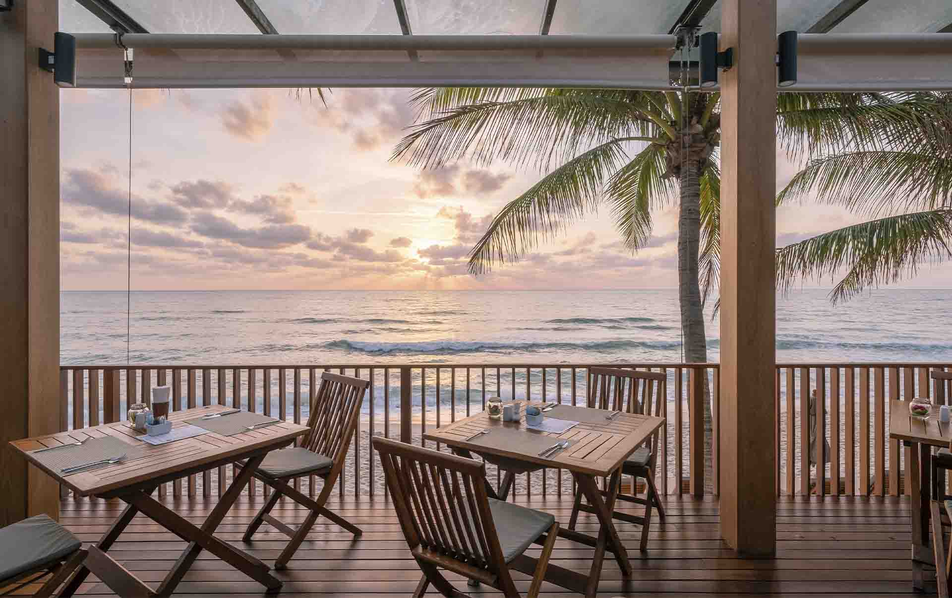 Thailand, Koh Samui, Banana Fan Sea Resort, Restaurant Solopgang