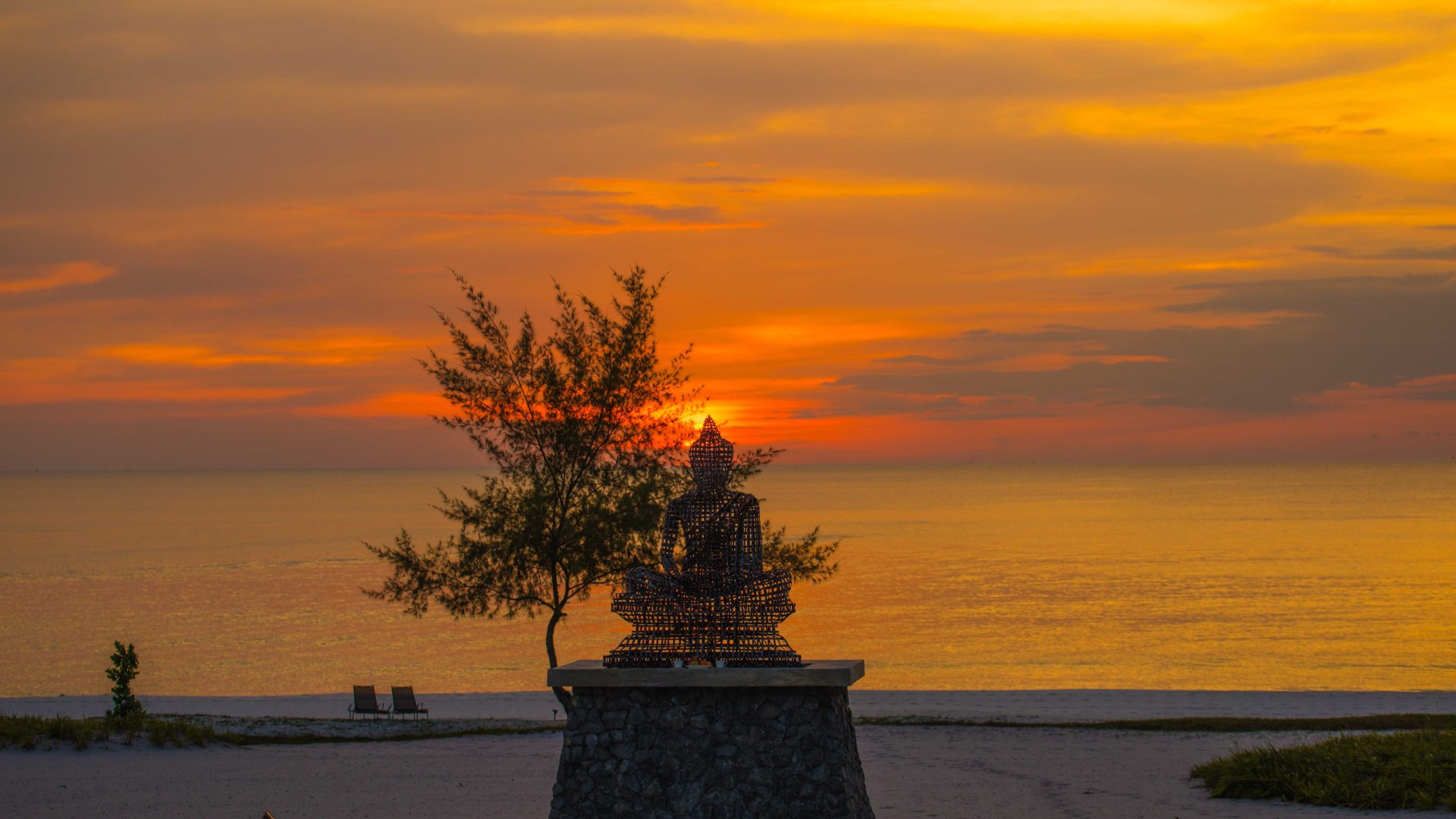 Cambodia, Koh Rong, The Royal Sands, solnedgang