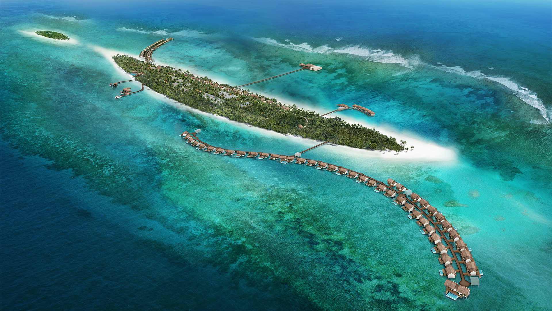 Rejser til Maldiverne, The Residence Maldives at Falhumaafushi, set fra luften