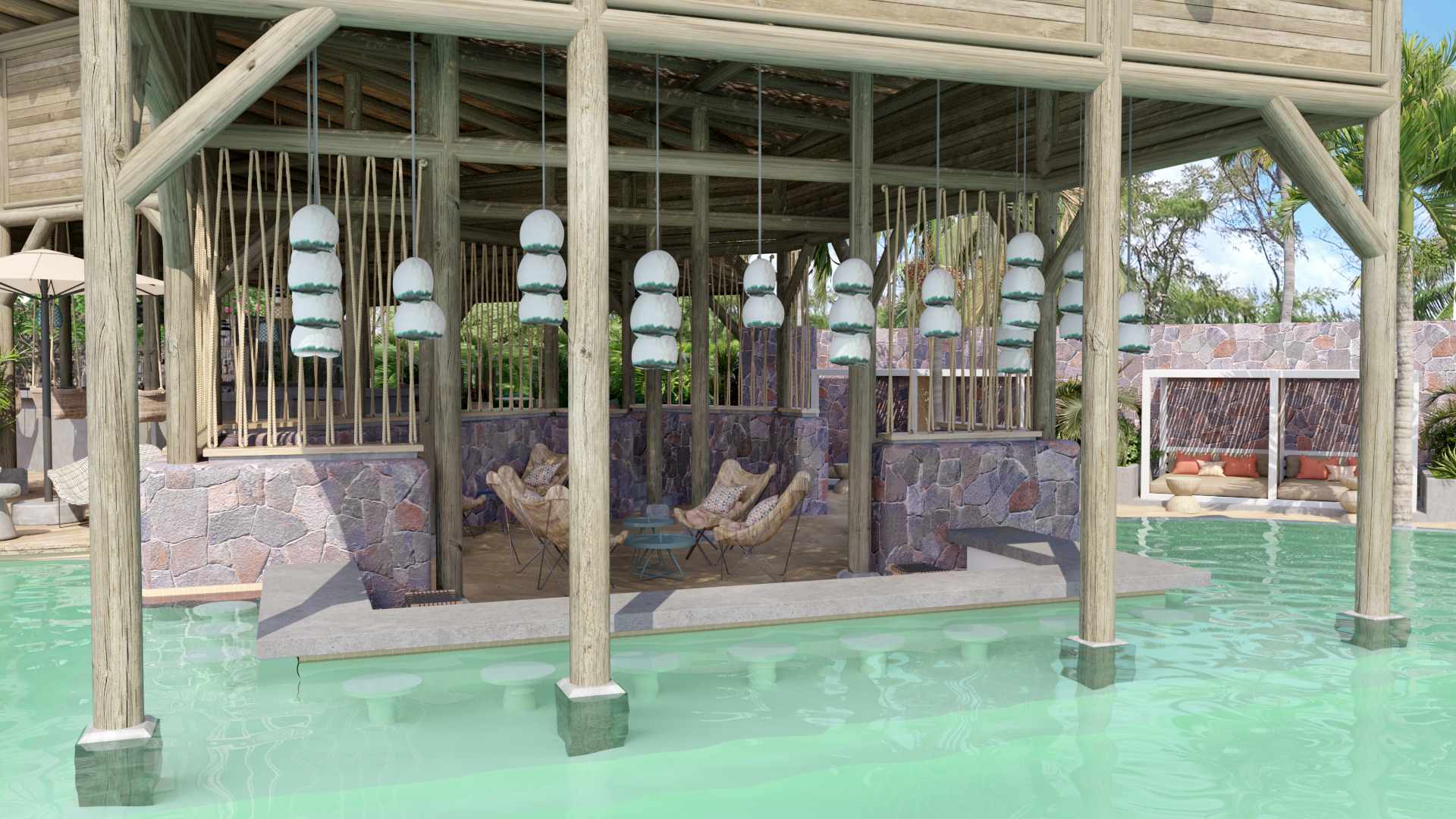 Rejse til Mauritius, Sunrise Attitude, Swim-up baren på Sunrise Attitude