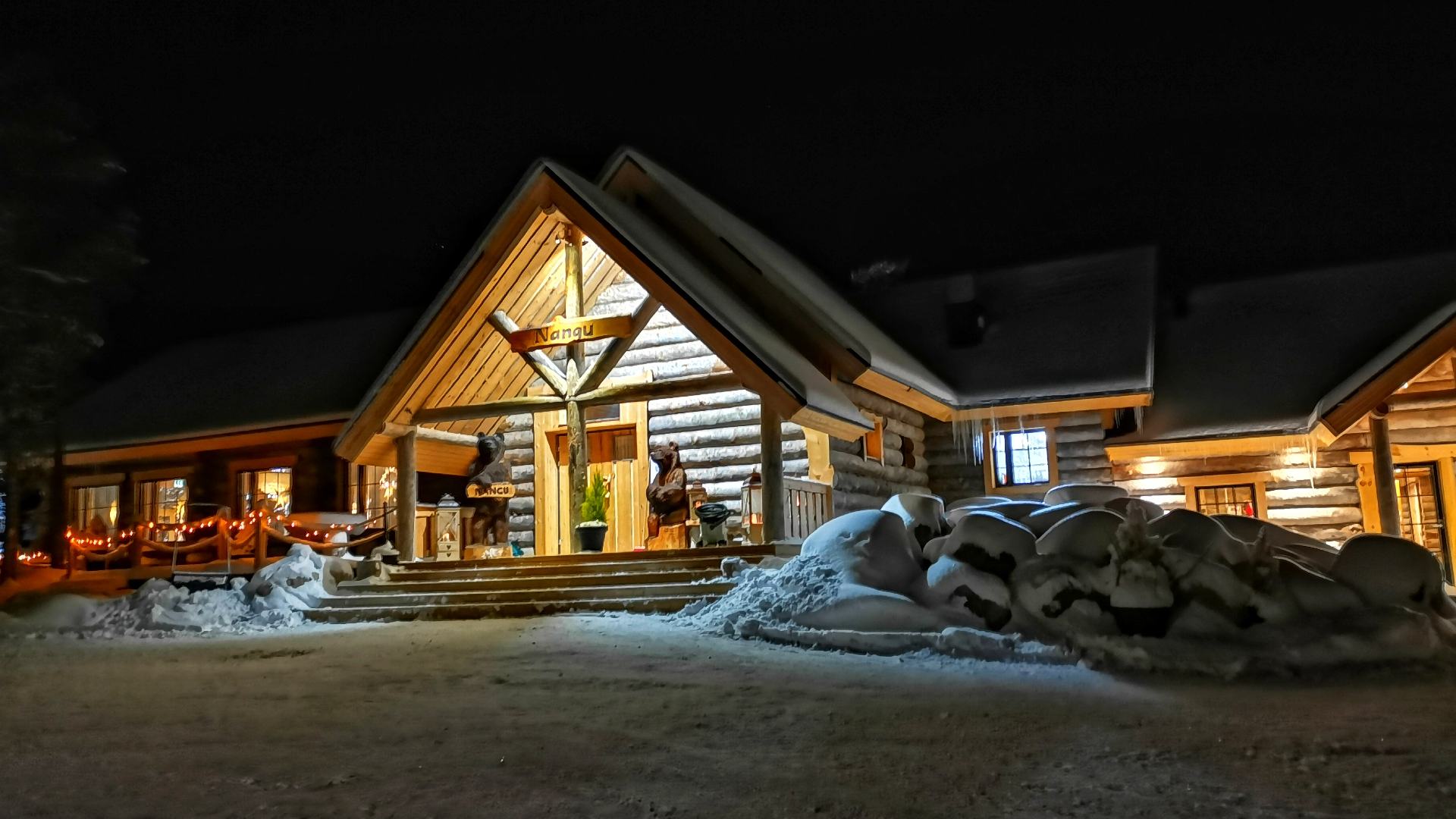 Finland, Finske Lapland, Nangu Wilderness Hotel, Hovedindgang