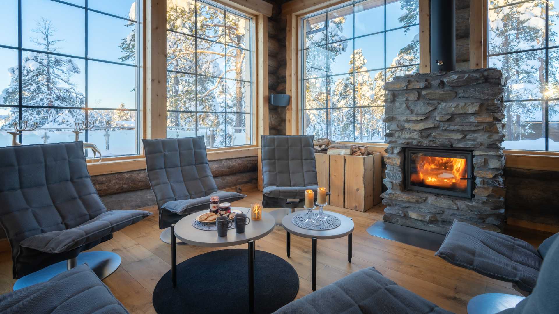 Finland, Finske Lapland, Nangu Wilderness Hotel, Restaurant Pejs, Hygge