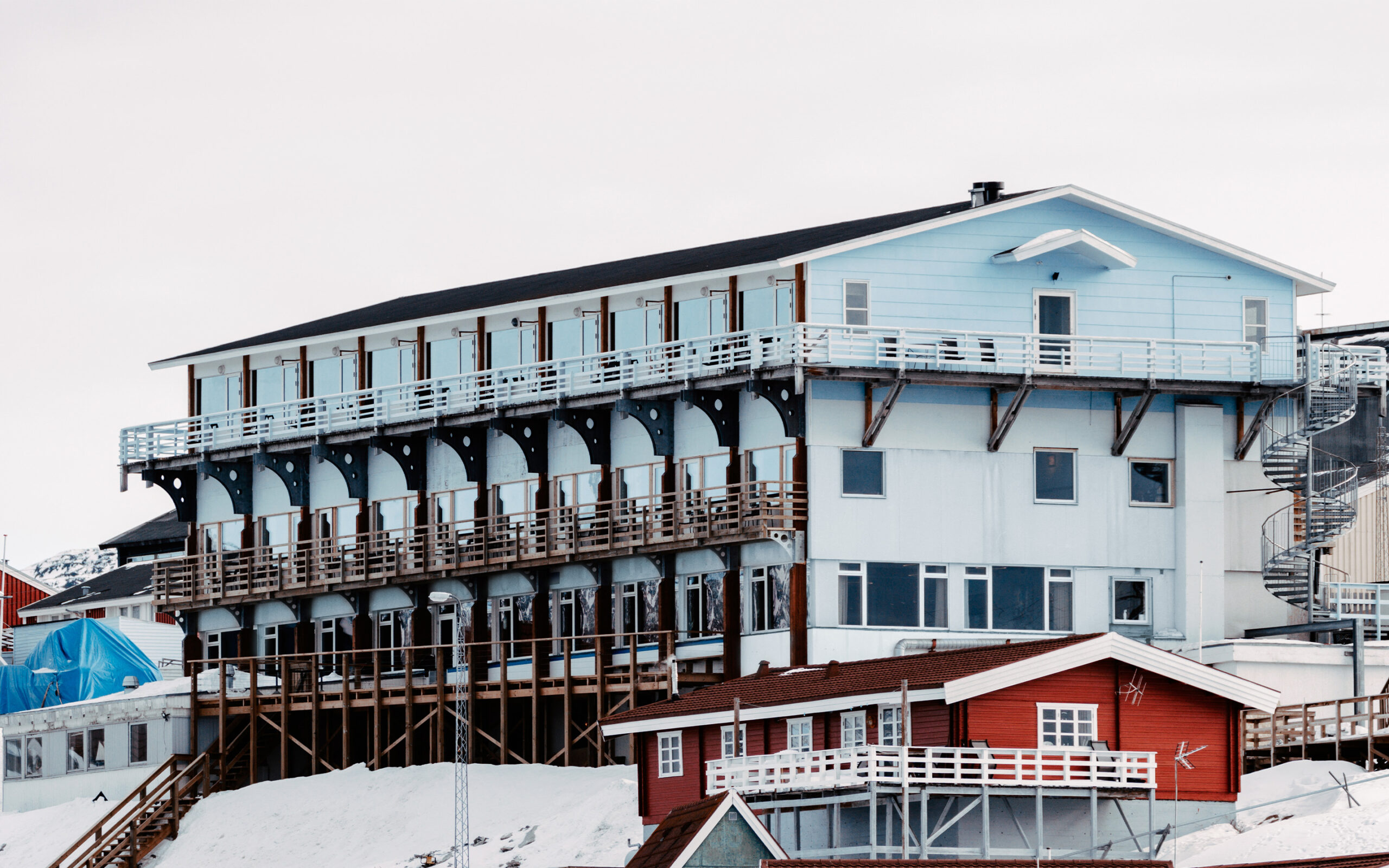 Gr&oslash;nland Ilulissat Hotel Hvide Falk, Snelandskab, Udefra, Udsigt