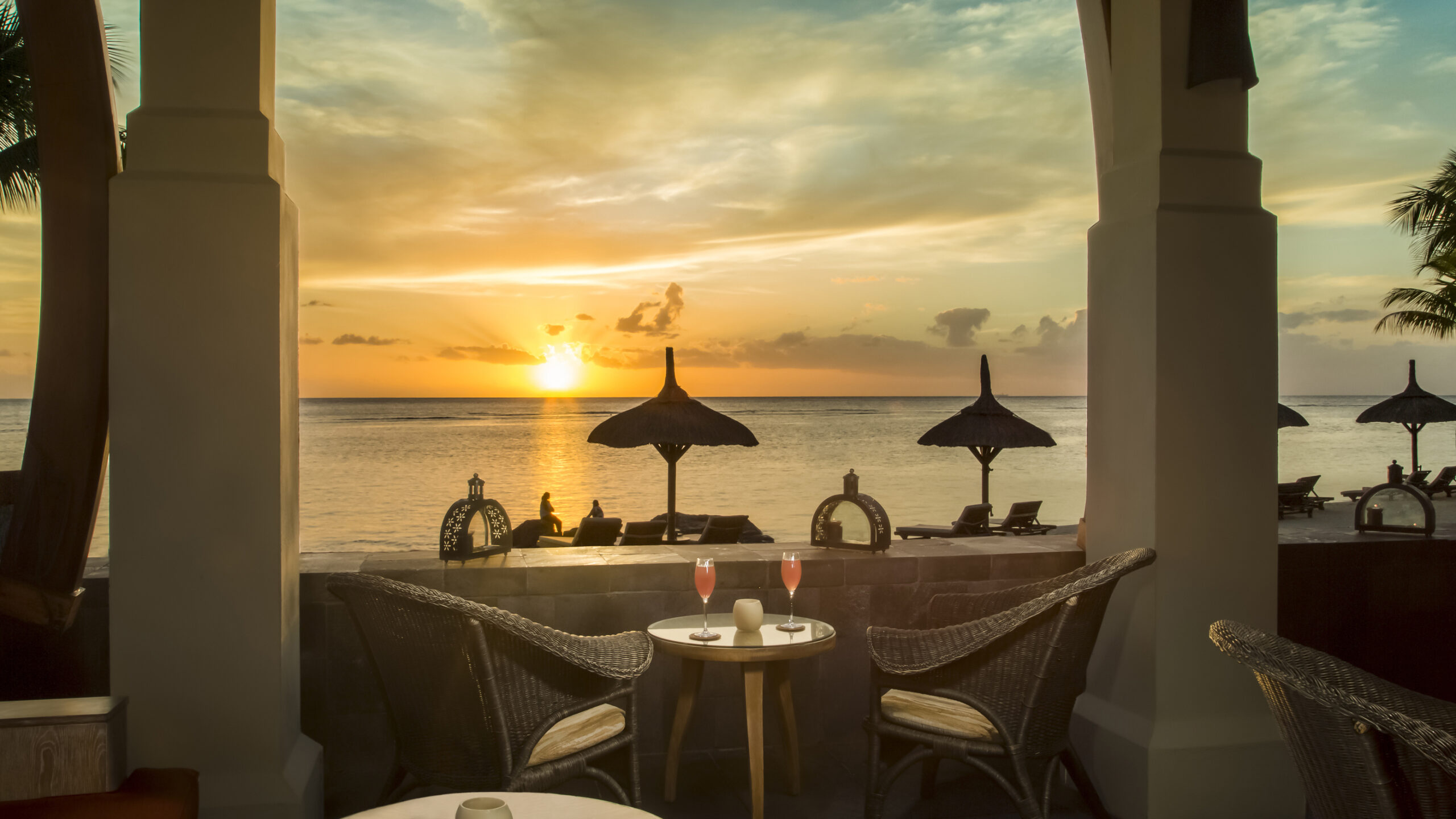 Mauritius Oberoi Beach Resort Solnedgang