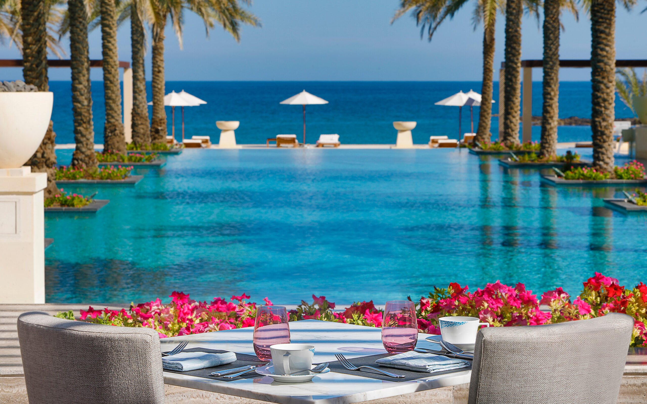 Oman Muscat Al Bustan Palace Ritz Carlton Hotel Al Khiran Kitchen Pool Exterior