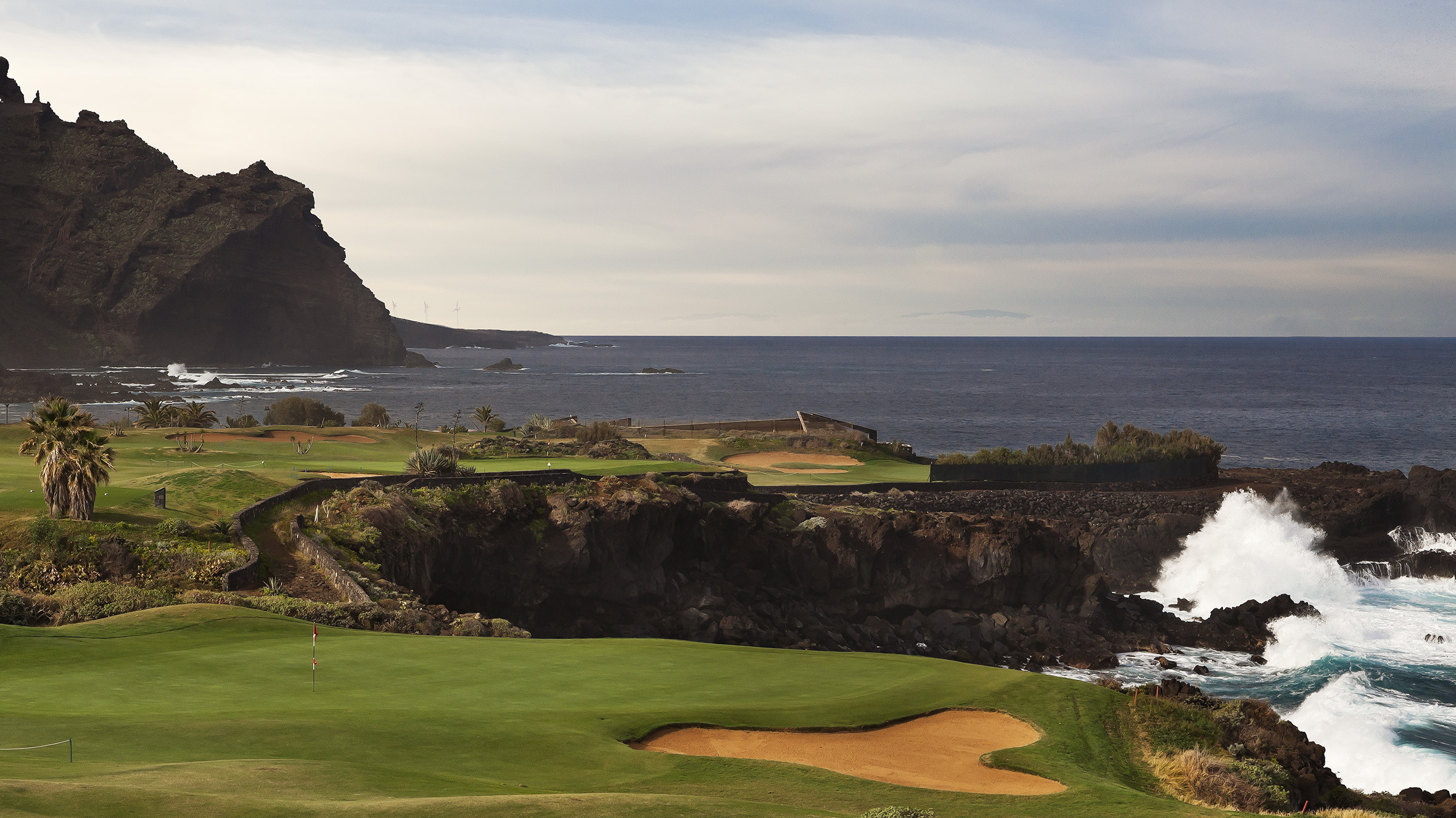 Spanien Tenerife Hacienda del Conde, golfbane, kyst og hav