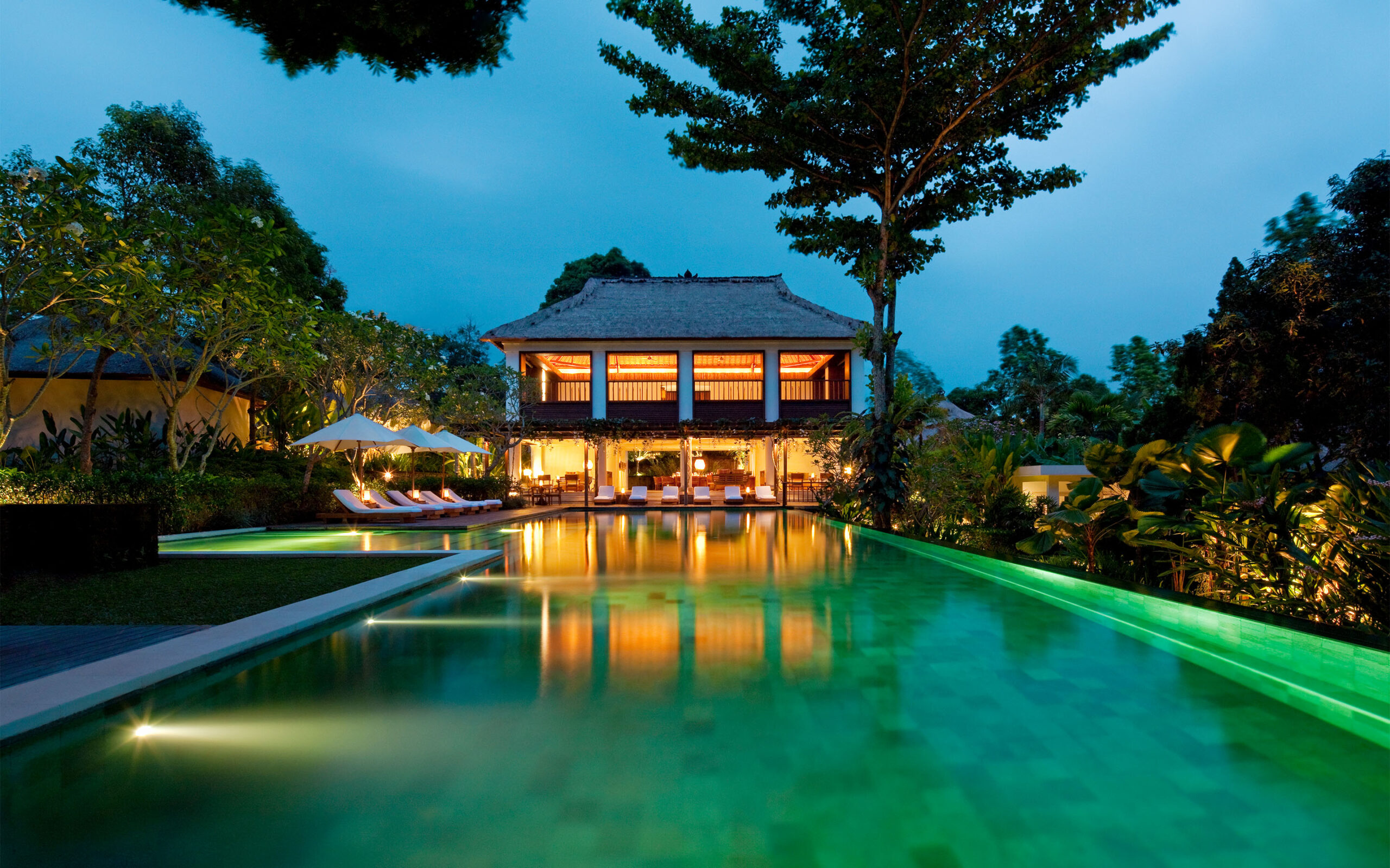 Indonesien, Bali, Ubud Como Uma, Pool & Uma Bar View