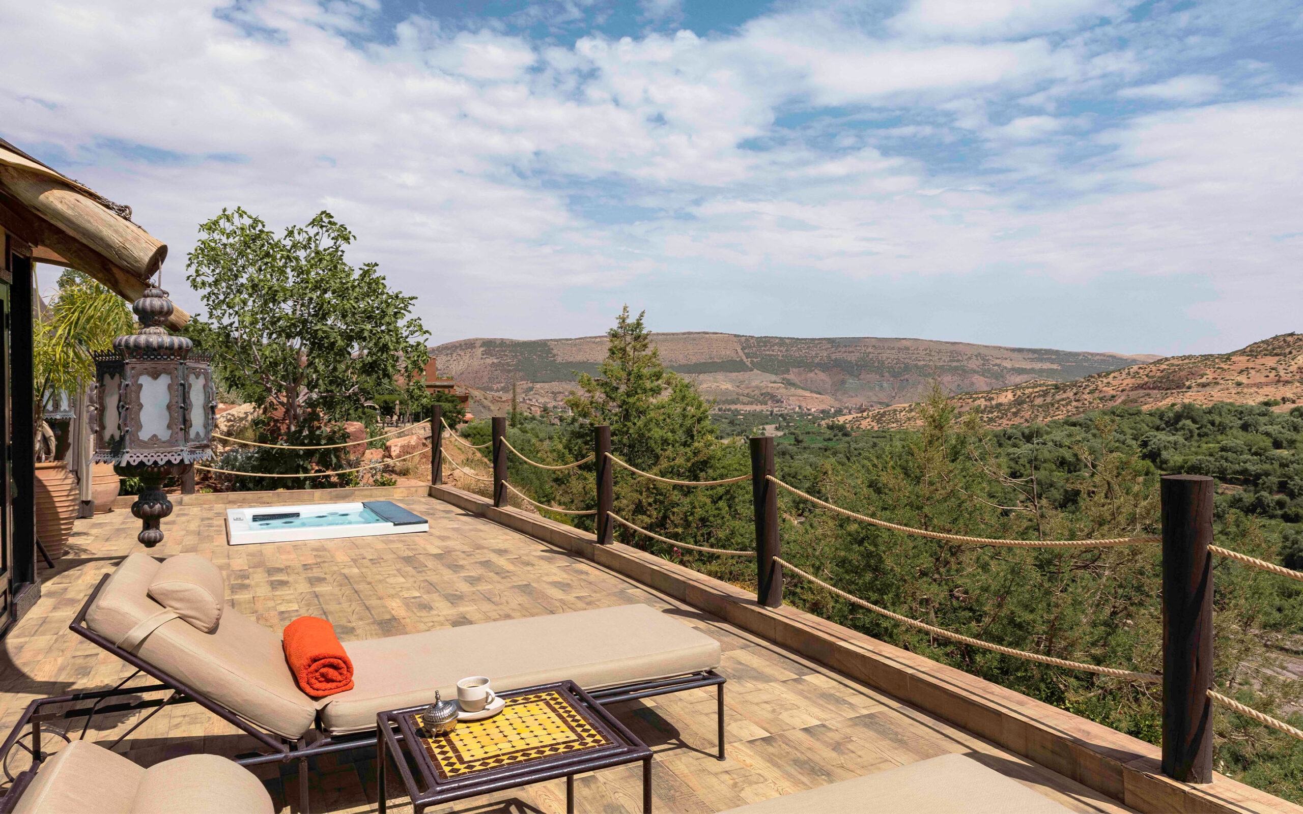 Marokko Kasbah Tamadot Telt terasse