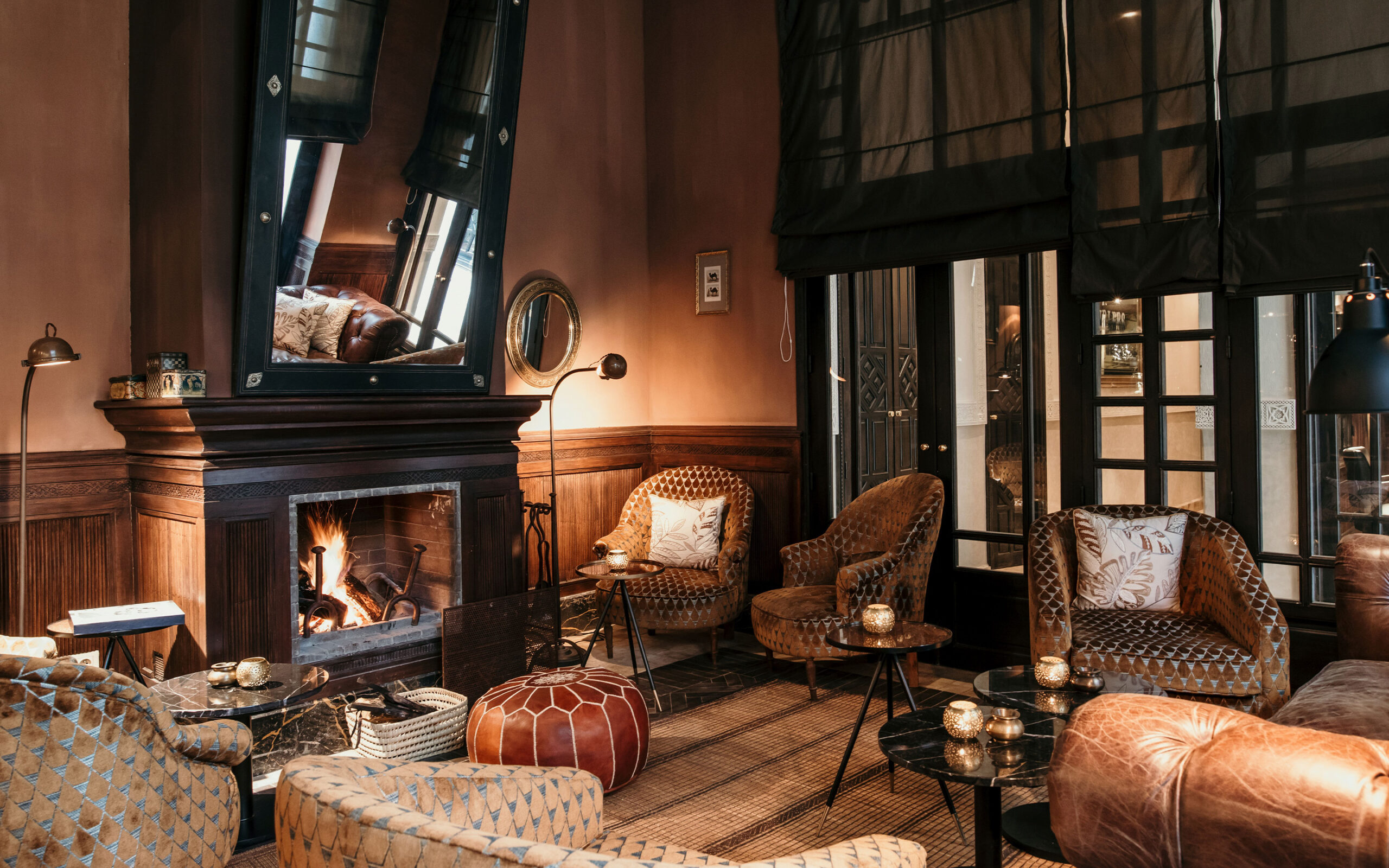 Marokko Marrakec Villa Orangers Fireplace
