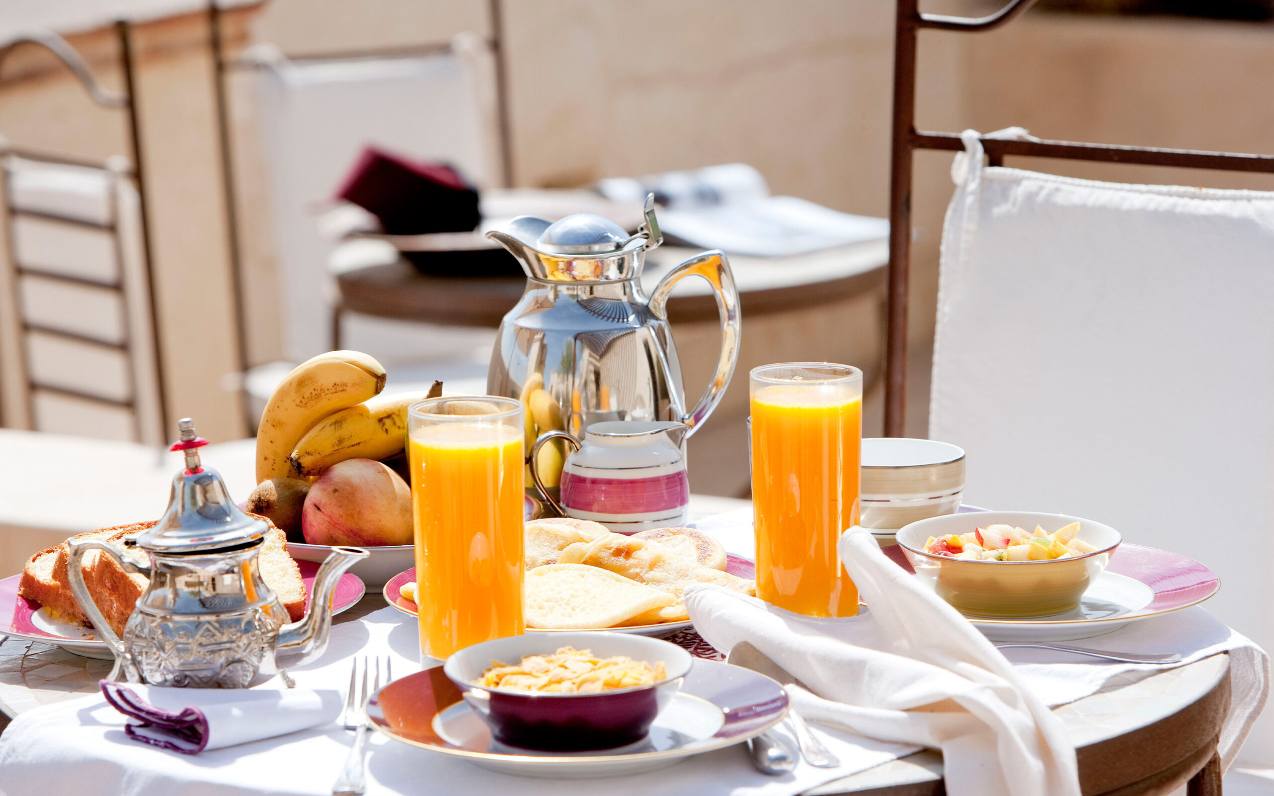 Marokko Marrakech Villa Orangers Breakfast