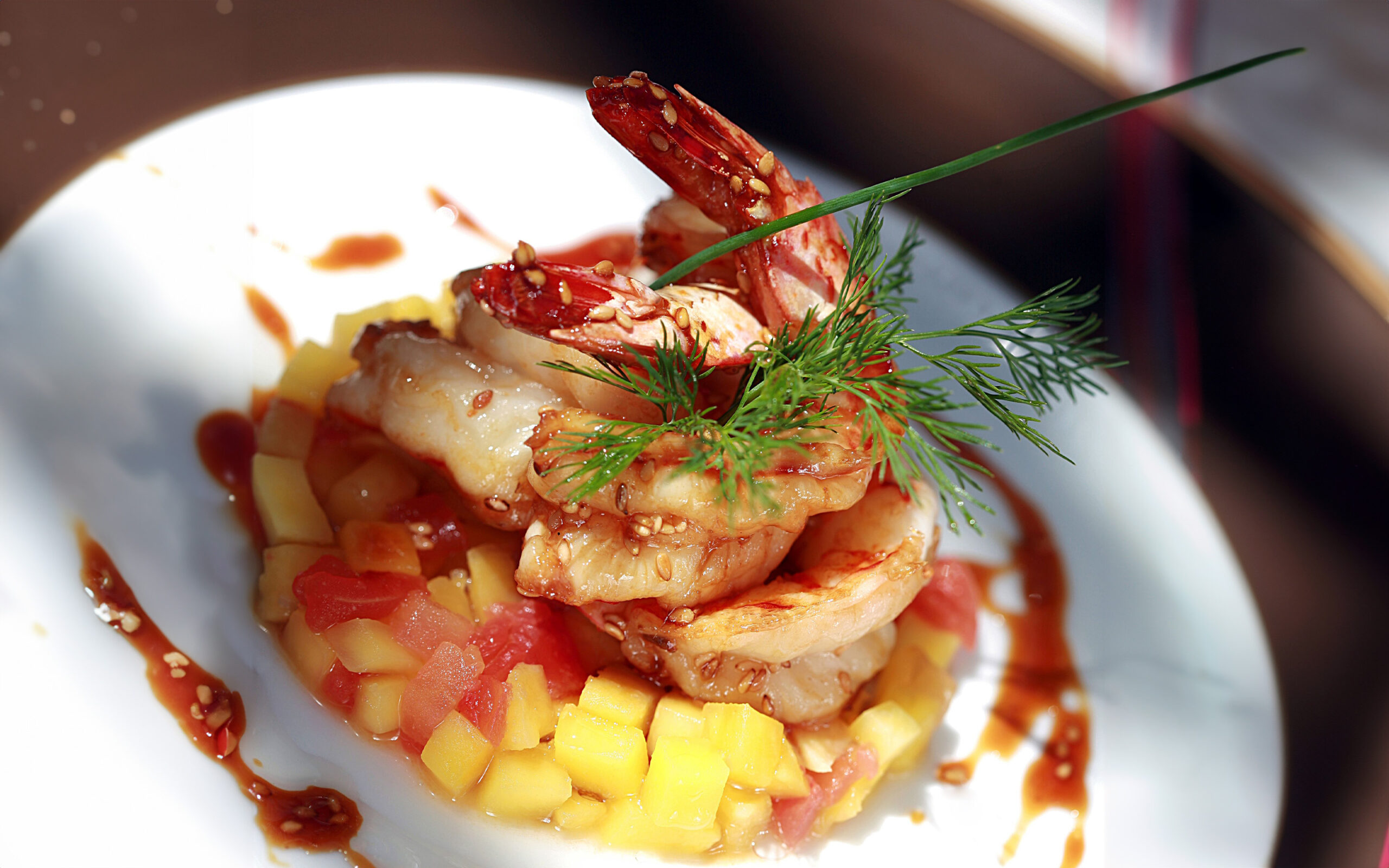Marokko Marrakech Villa Orangers Food Shrimp