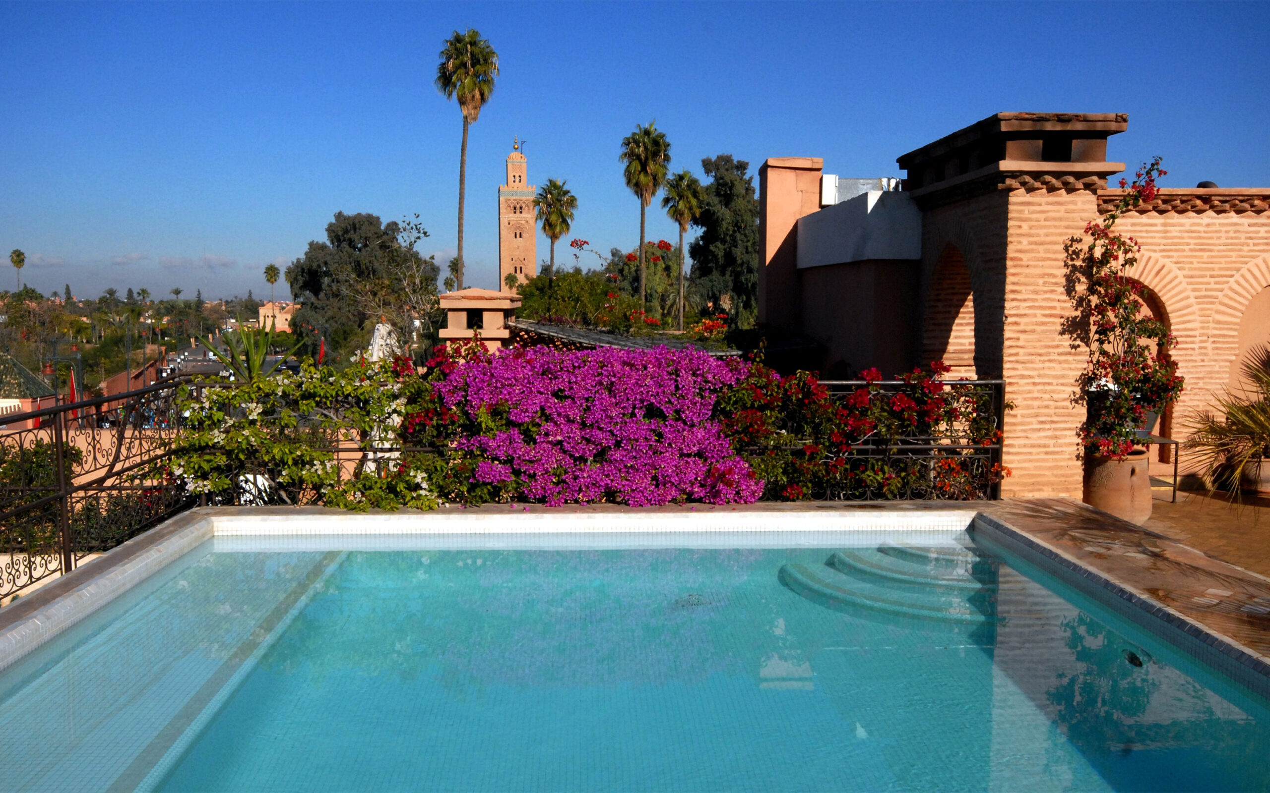 Marokko Marrakech Villa Orangers Pool Top
