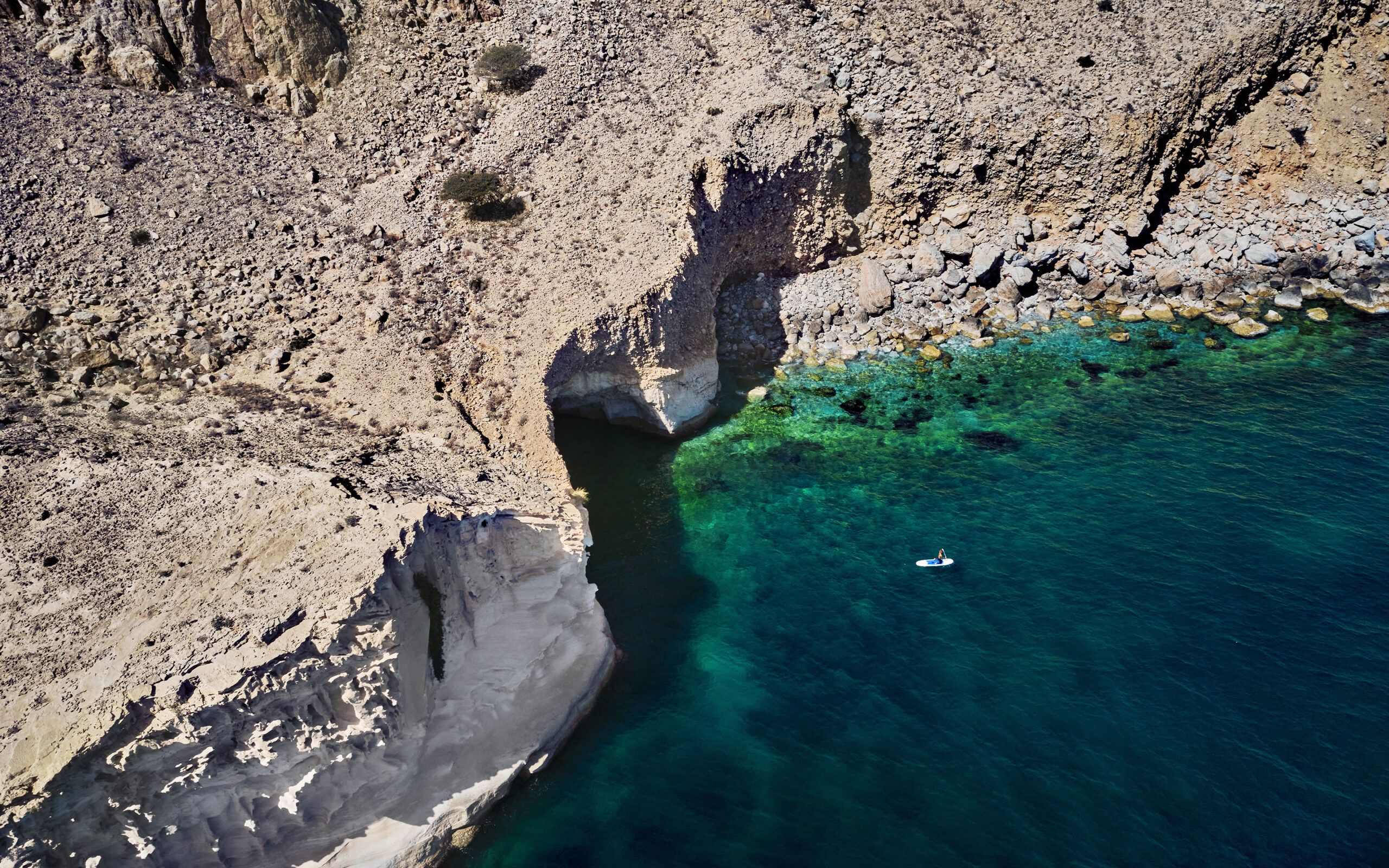Oman Musandam Six Senses Zighy Bay Udsigt Fra Oven