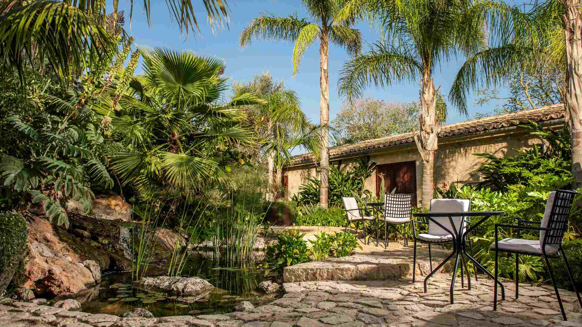 Spanien Mallorca Castell Son Claret Patio
