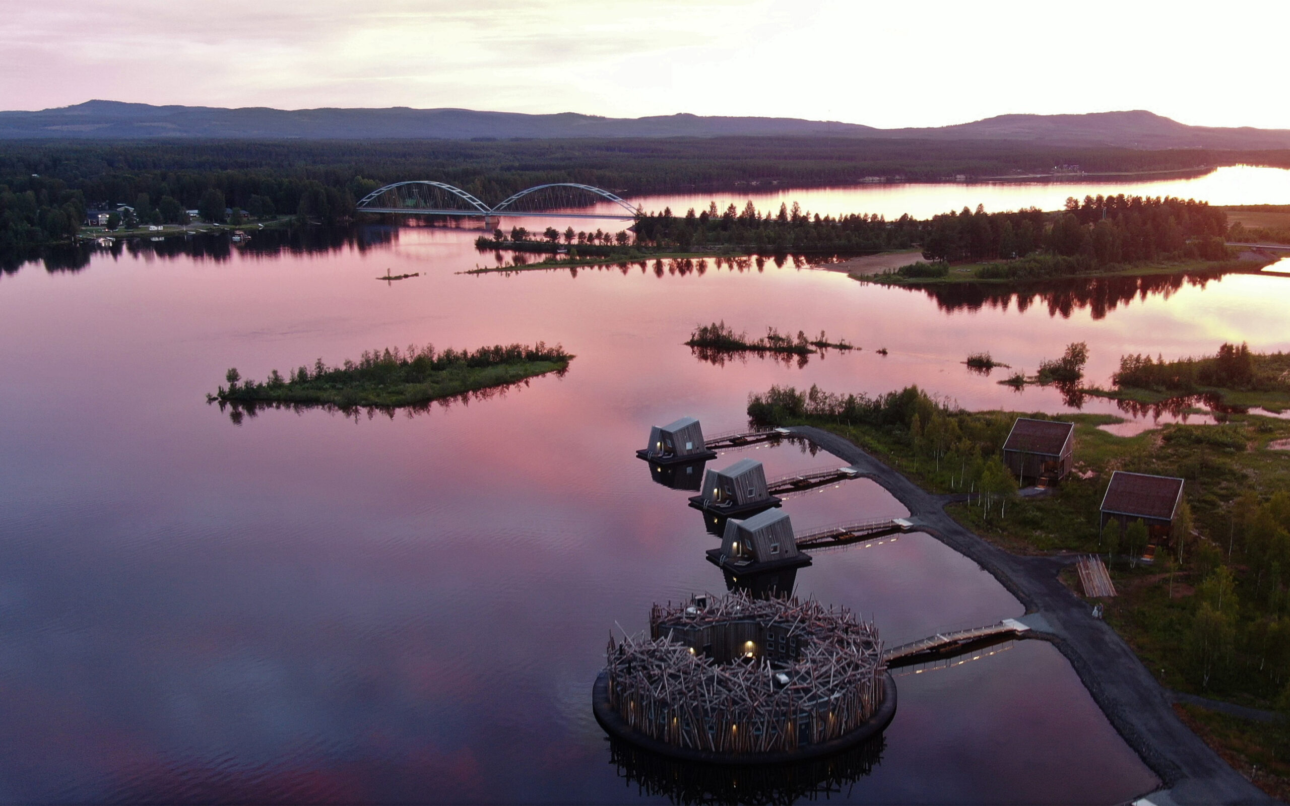 Sverige Lapland Arctic Bath Summer Drone