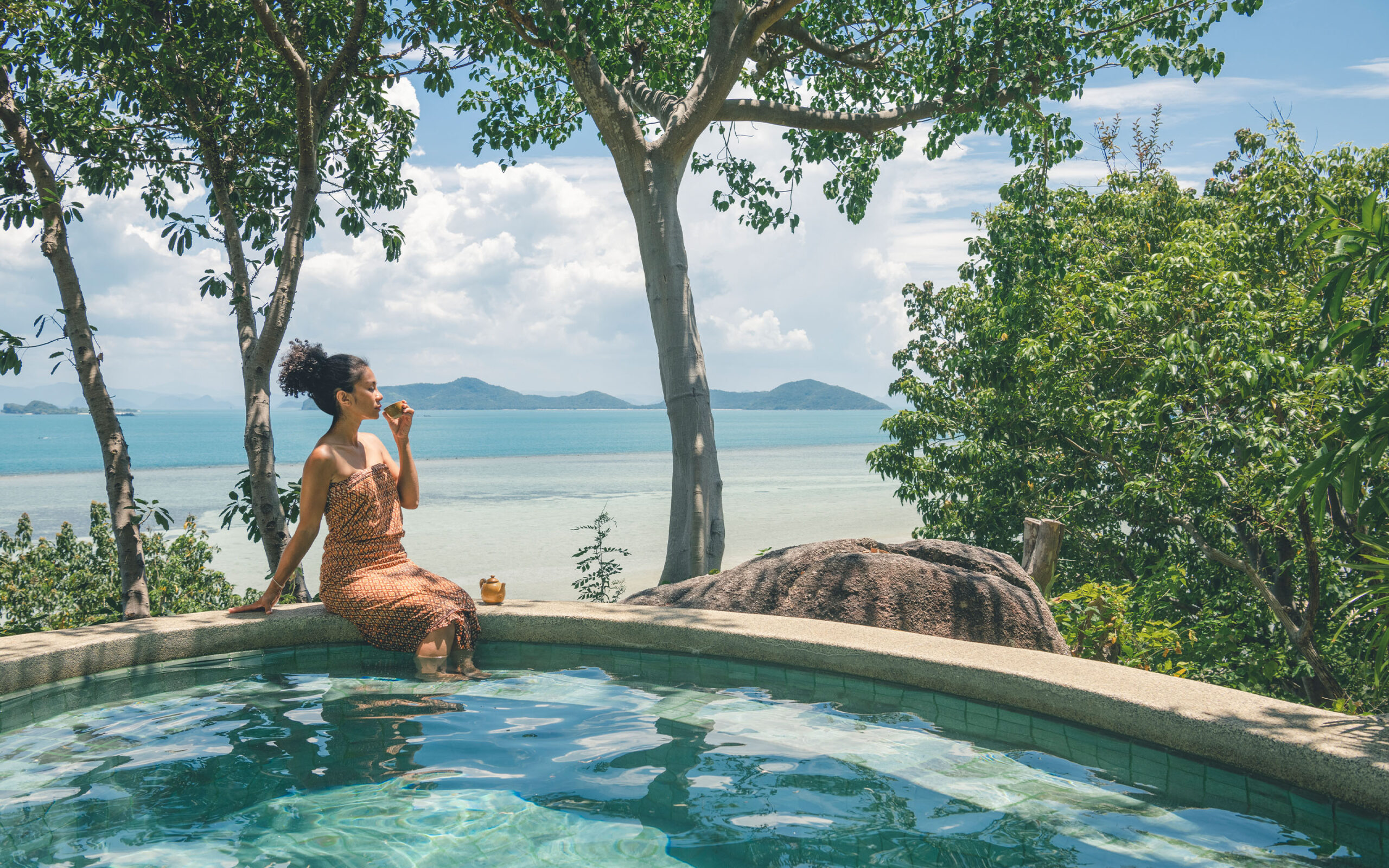Thailand, Koh Samui, Kamalaya Koh Samui, Plunge Pool Udsigt