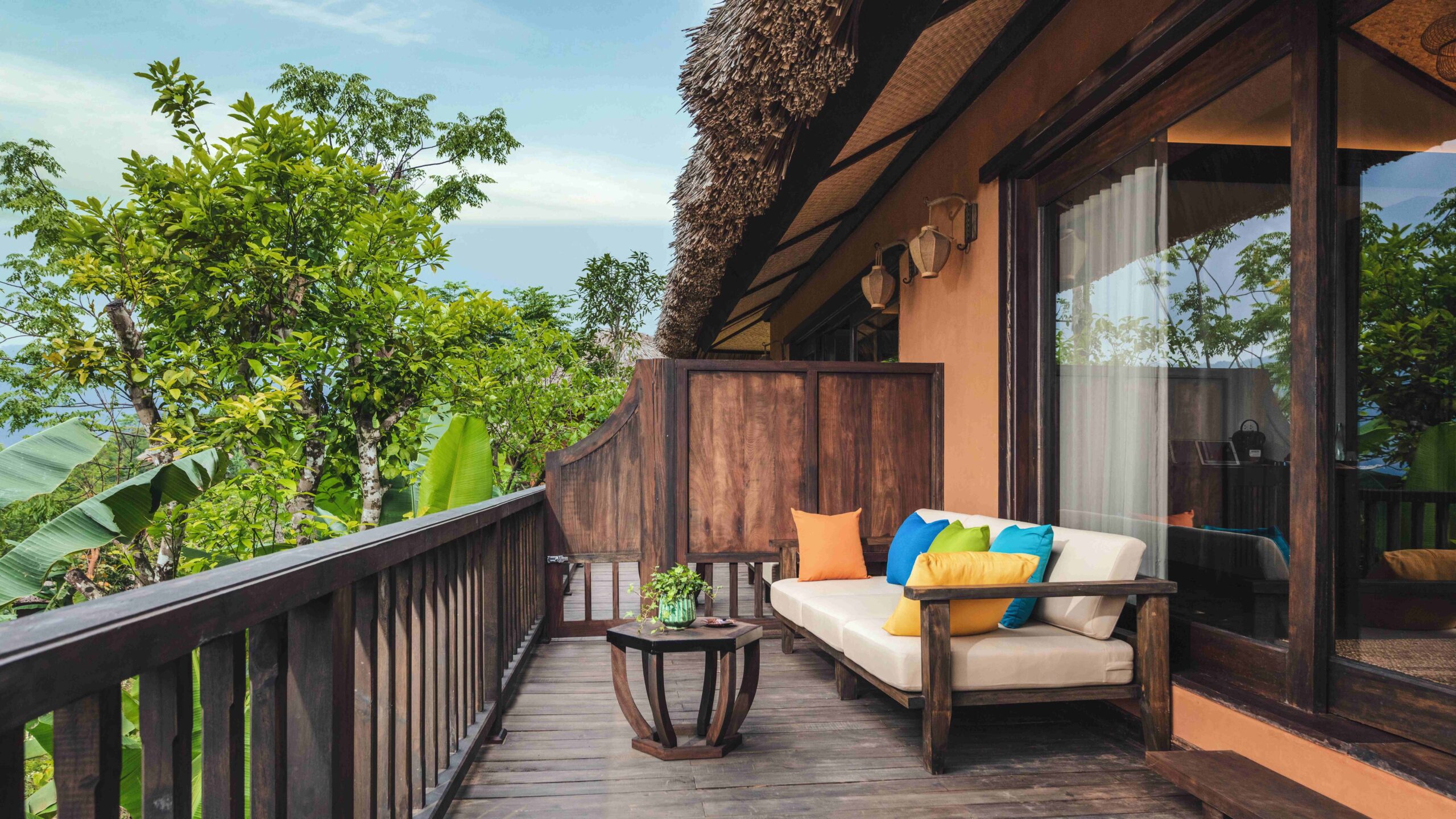 Vietnam Mai Chau Avana Retreat Mountain Bungalow Balkon