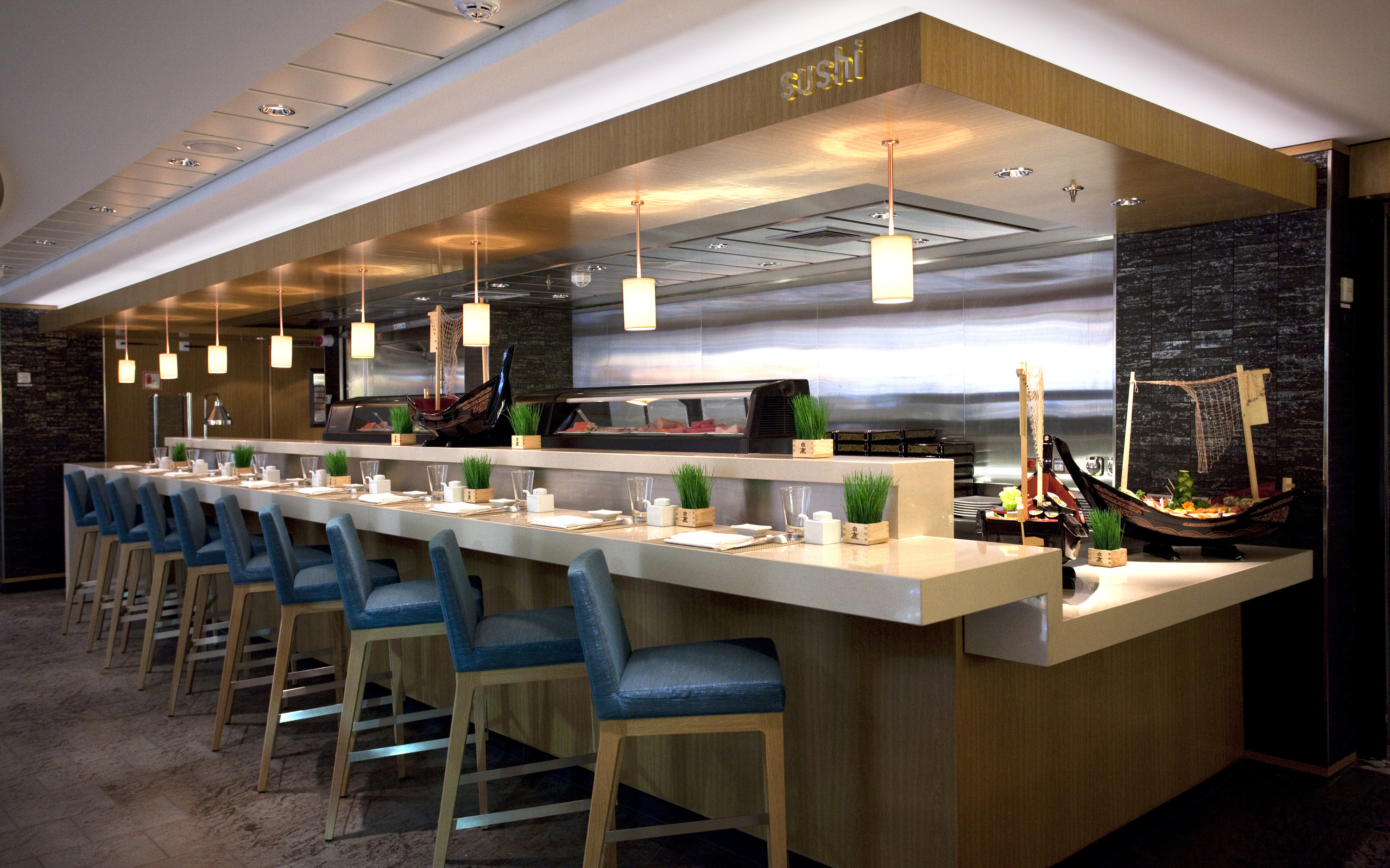 Wasabi sushi-restaurant ombord på Norwegian Epic krydstogtskibet