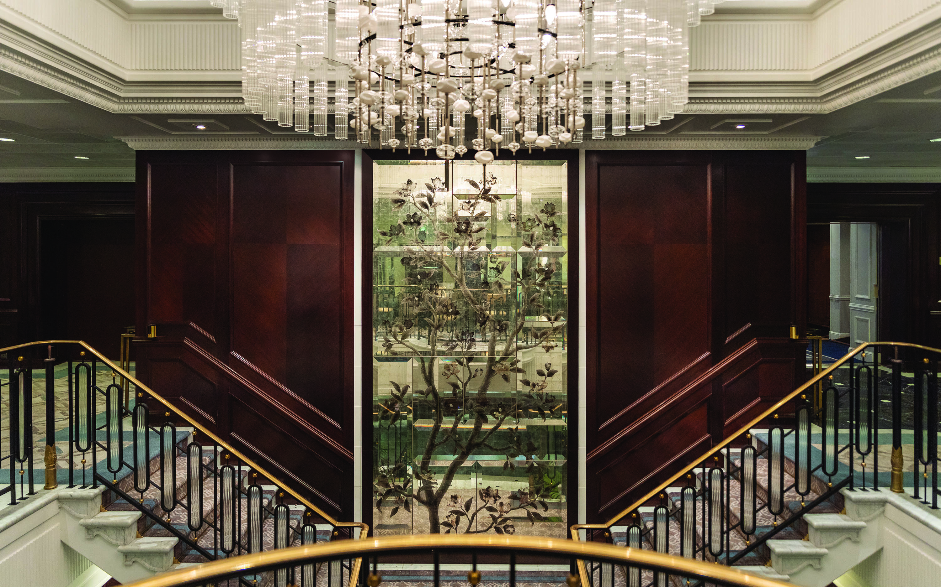 grand staircase art chandelier